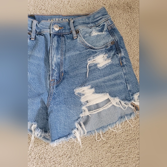 American Eagle Outfitters Distressed Jean Shorts Size 0 - Picture 6 of 11